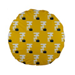 Fog Machine Fogging White Smoke Yellow Standard 15  Premium Flano Round Cushions