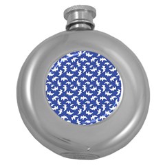 Birds Silhouette Pattern Round Hip Flask (5 Oz) by dflcprintsclothing