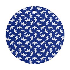 Birds Silhouette Pattern Round Ornament (two Sides)