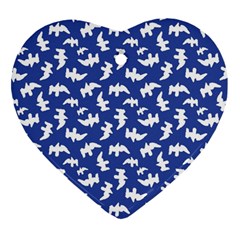 Birds Silhouette Pattern Heart Ornament (two Sides)