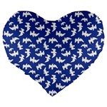 Birds Silhouette Pattern Large 19  Premium Heart Shape Cushions Back