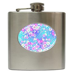 Flowers Cute Pattern Hip Flask (6 Oz) by Nexatart