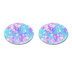 Flowers Cute Pattern Cufflinks (oval) by Nexatart