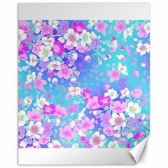 Flowers Cute Pattern Canvas 11  X 14   by Nexatart