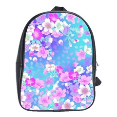 Flowers Cute Pattern School Bags(large)  by Nexatart