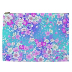 Flowers Cute Pattern Cosmetic Bag (xxl)  by Nexatart