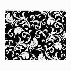 Black And White Floral Patterns Small Glasses Cloth (2-side) by Nexatart