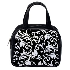 Black And White Floral Patterns Classic Handbags (one Side) by Nexatart