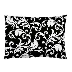 Black And White Floral Patterns Pillow Case