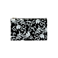 Black And White Floral Patterns Cosmetic Bag (small)  by Nexatart