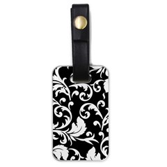 Black And White Floral Patterns Luggage Tags (one Side)  by Nexatart