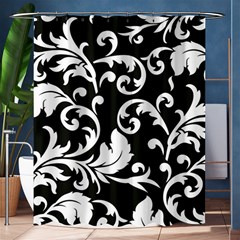 Black And White Floral Patterns Shower Curtain 60  X 72  (medium)  by Nexatart