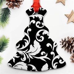 Black And White Floral Patterns Ornament (christmas Tree)  by Nexatart