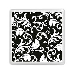 Black And White Floral Patterns Memory Card Reader (square)  by Nexatart