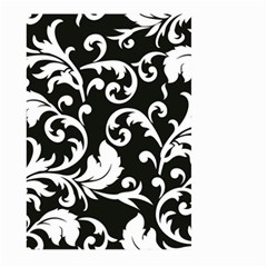 Black And White Floral Patterns Large Garden Flag (two Sides) by Nexatart