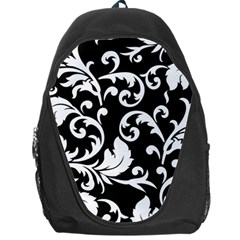 Black And White Floral Patterns Backpack Bag by Nexatart