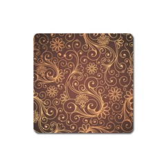 Gold And Brown Background Patterns Square Magnet by Nexatart