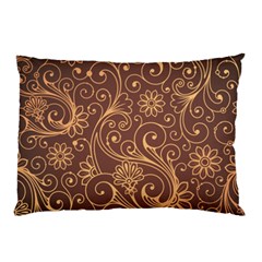 Gold And Brown Background Patterns Pillow Case by Nexatart