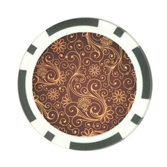 Gold And Brown Background Patterns Poker Chip Card Guard (10 Pack) by Nexatart