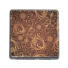 Gold And Brown Background Patterns Memory Card Reader (square) by Nexatart