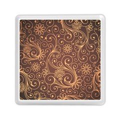 Gold And Brown Background Patterns Memory Card Reader (square)  by Nexatart