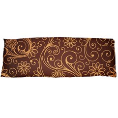 Gold And Brown Background Patterns Body Pillow Case (dakimakura) by Nexatart