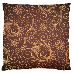 Gold And Brown Background Patterns Large Cushion Case (two Sides) by Nexatart