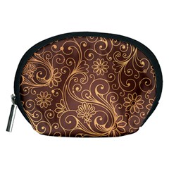 Gold And Brown Background Patterns Accessory Pouches (medium)  by Nexatart