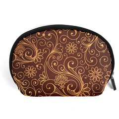 Gold And Brown Background Patterns Accessory Pouches (large)  by Nexatart