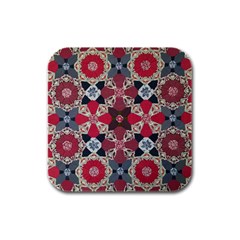 Beautiful Art Pattern Rubber Square Coaster (4 Pack) 