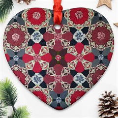 Beautiful Art Pattern Heart Ornament (two Sides) by Nexatart