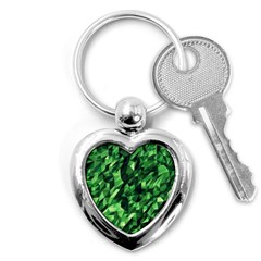 Green Attack Key Chains (heart)  by Nexatart