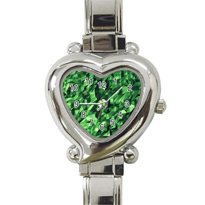 Green Attack Heart Italian Charm Watch