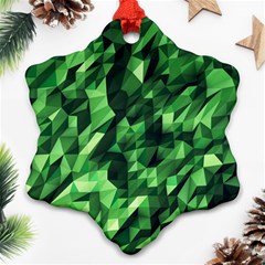 Green Attack Snowflake Ornament (two Sides) by Nexatart