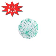 Pattern Floralgreen 1  Mini Magnets (100 Pack)  by Nexatart