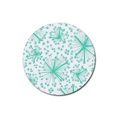 Pattern Floralgreen Rubber Coaster (round)  by Nexatart