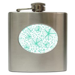 Pattern Floralgreen Hip Flask (6 Oz) by Nexatart