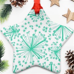 Pattern Floralgreen Star Ornament (two Sides) by Nexatart