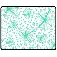 Pattern Floralgreen Double Sided Fleece Blanket (medium)  by Nexatart