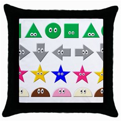 Cute Symbol Throw Pillow Case (black) by Nexatart