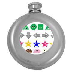 Cute Symbol Round Hip Flask (5 Oz) by Nexatart