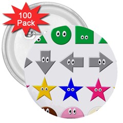 Cute Symbol 3  Buttons (100 Pack)  by Nexatart