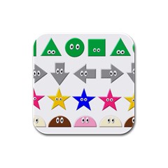 Cute Symbol Rubber Square Coaster (4 Pack)  by Nexatart