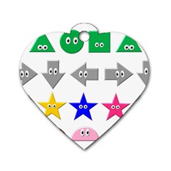 Cute Symbol Dog Tag Heart (two Sides) by Nexatart