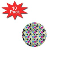 Cool Graffiti Patterns  1  Mini Buttons (10 Pack)  by Nexatart