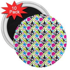 Cool Graffiti Patterns  3  Magnets (10 Pack)  by Nexatart