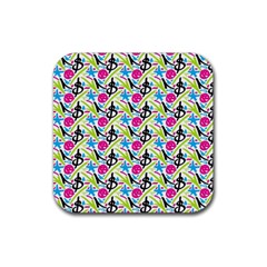 Cool Graffiti Patterns  Rubber Coaster (square)  by Nexatart