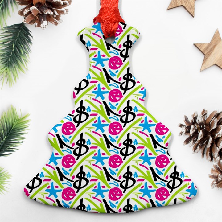 Cool Graffiti Patterns  Christmas Tree Ornament (Two Sides)