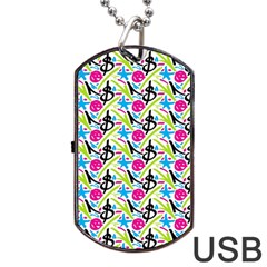 Cool Graffiti Patterns  Dog Tag Usb Flash (one Side) by Nexatart