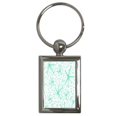 Pattern Floralgreen Key Chains (rectangle)  by Nexatart